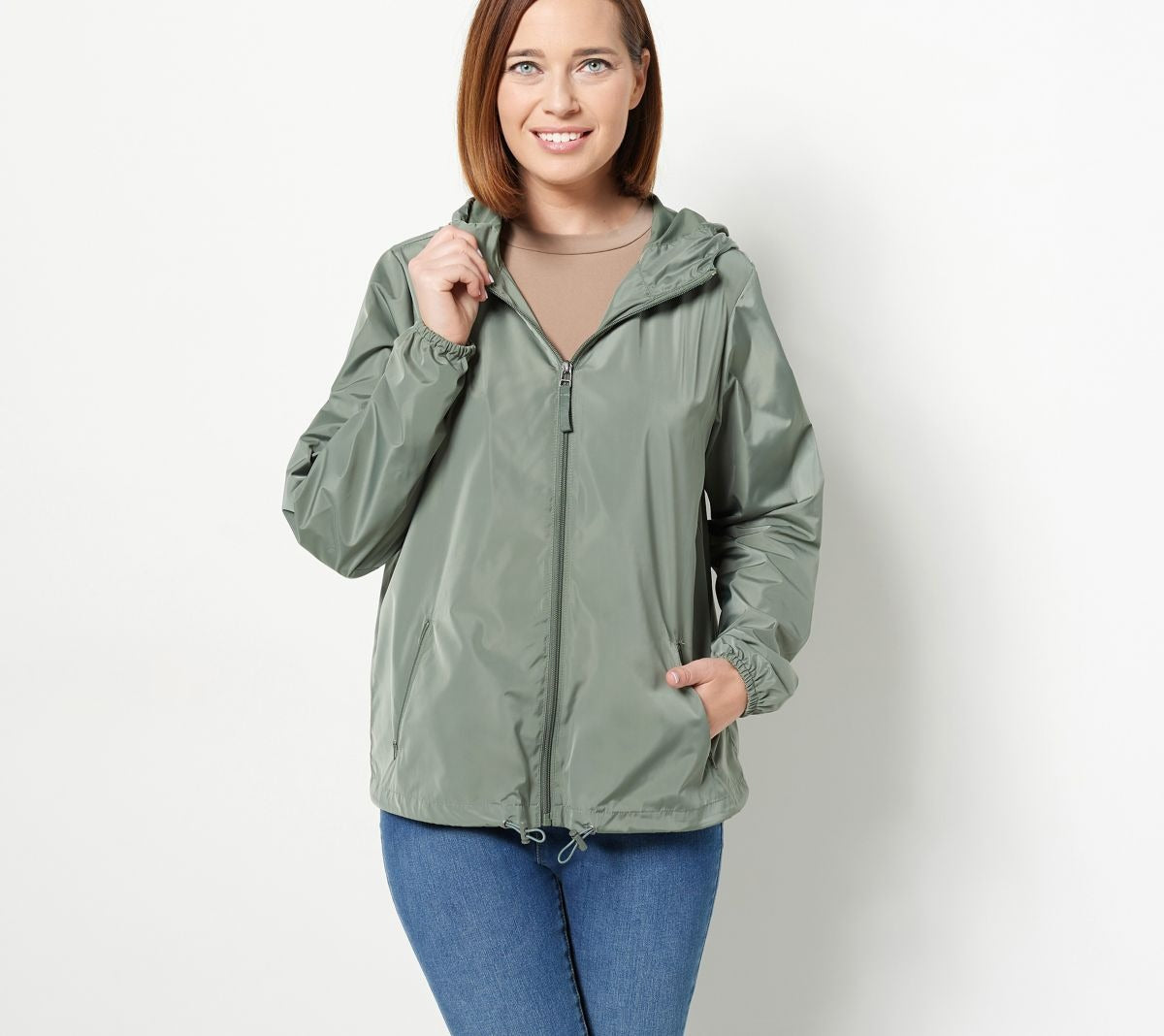 Water Resistant Packable Hooded Zip