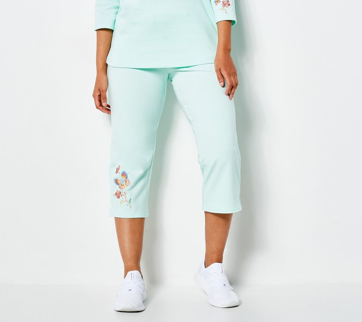 French Terry Embroidered Capri