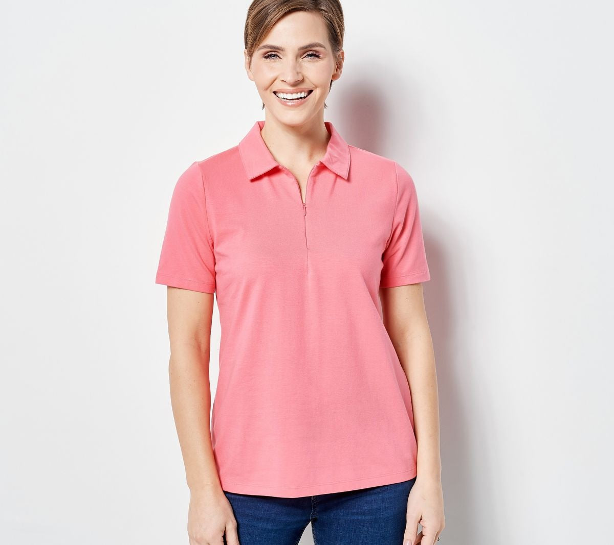 Essentials Half-Zip Polo Short