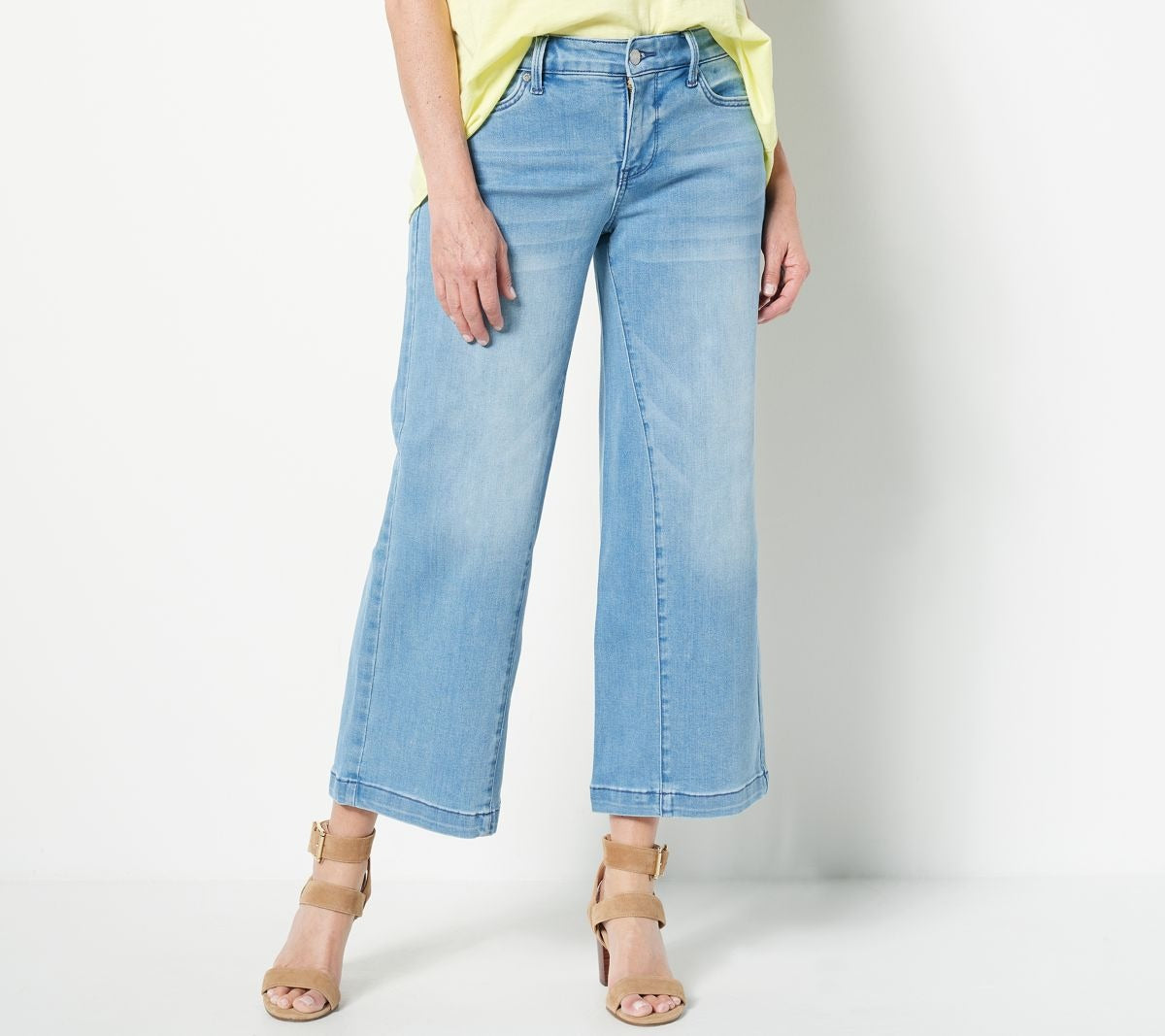 Teresa Wide-Leg Ankle Jeans w/ Contour