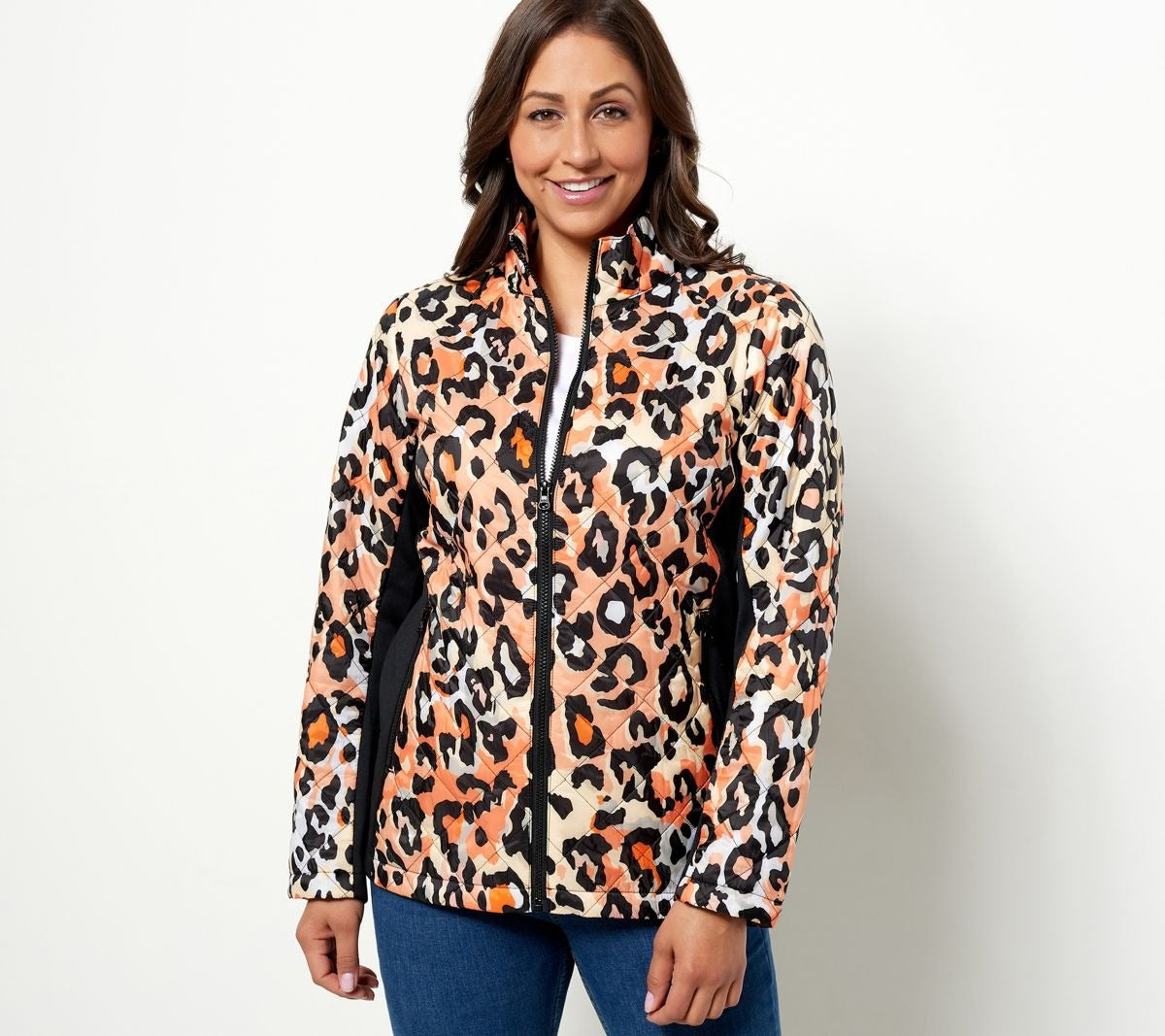 Diamond Quilted Jacket with Knit