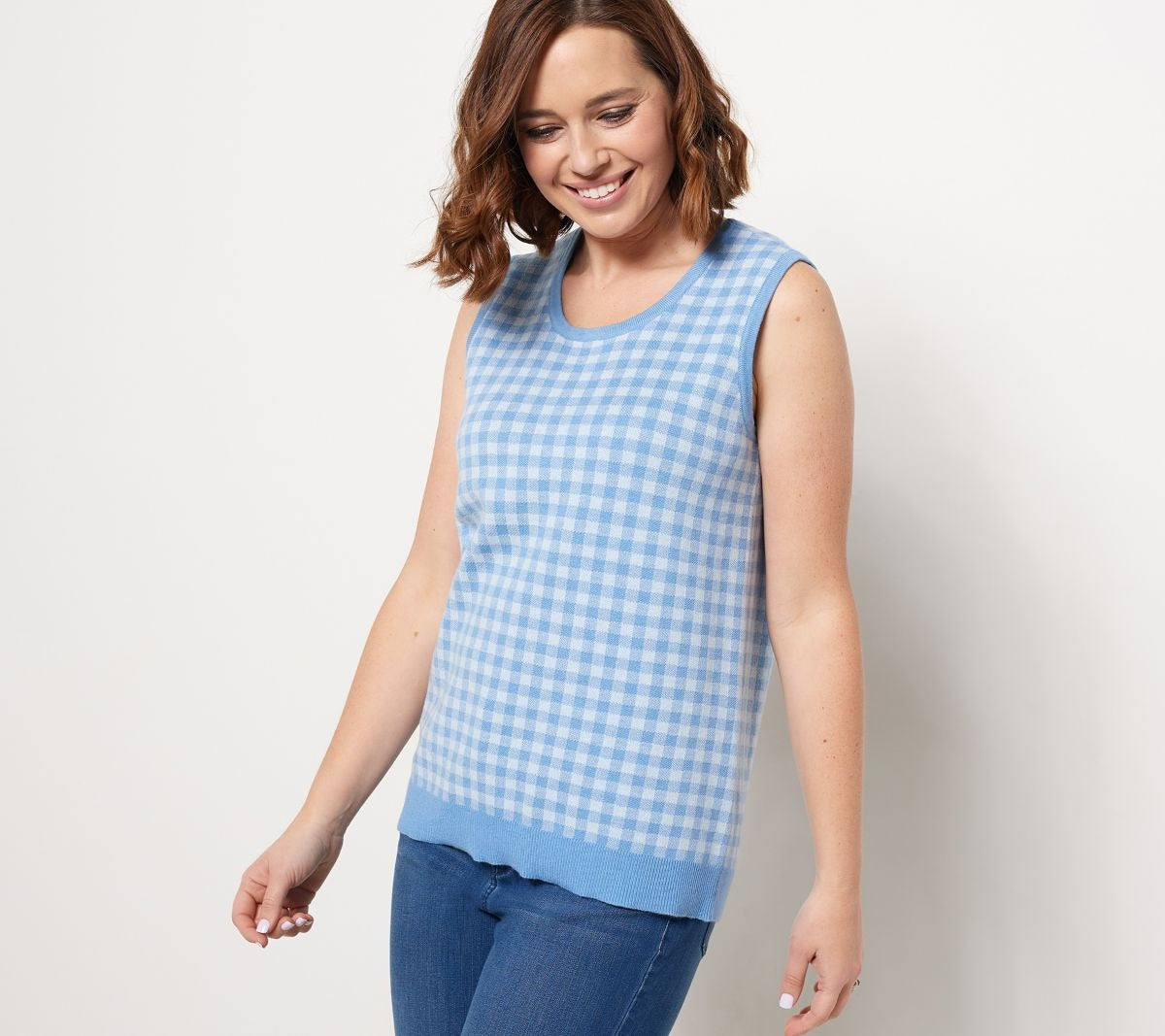 Gingham Jacquard Sweater