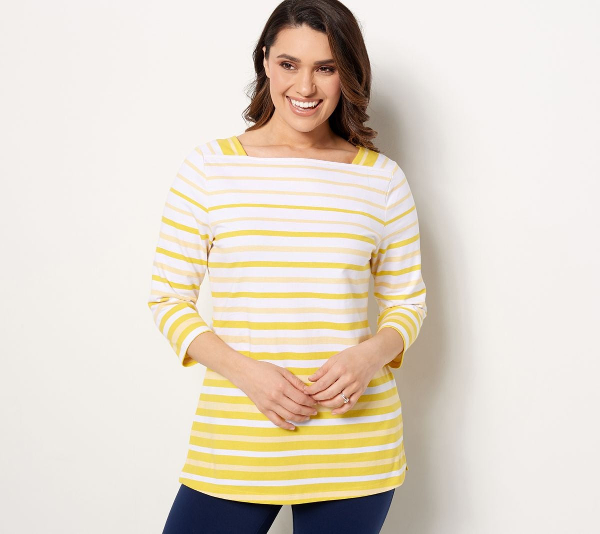 Striped Jersey Boat Neck