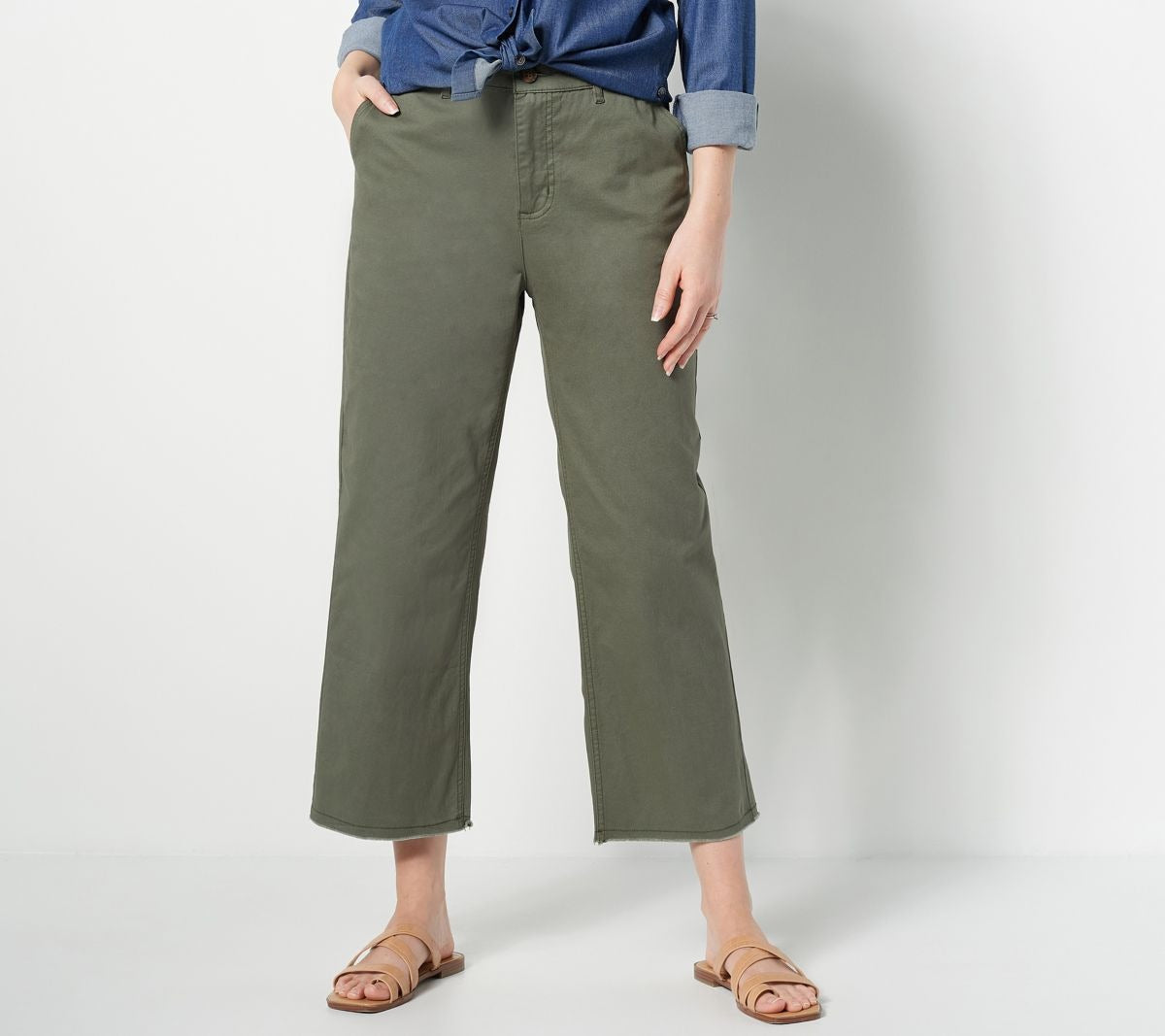 EasyWear Twill Wide Leg Crop
