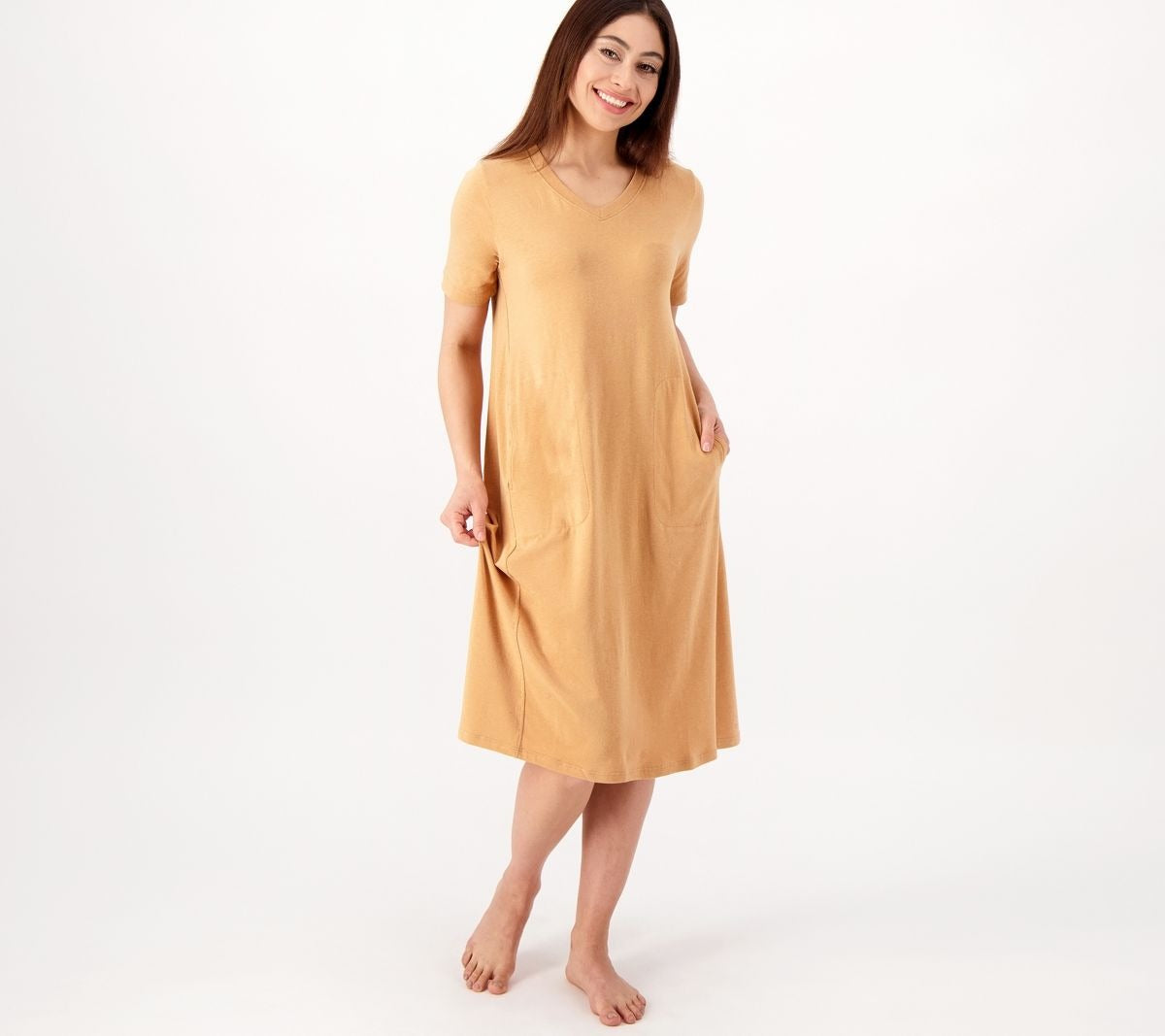 Cotton Core V-Neck Dress
