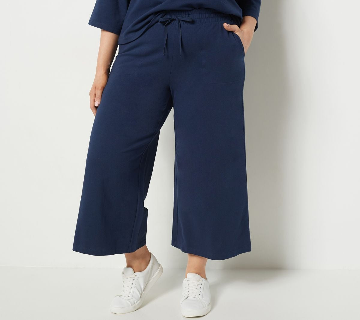 French Terry Wide Leg Crop Pants