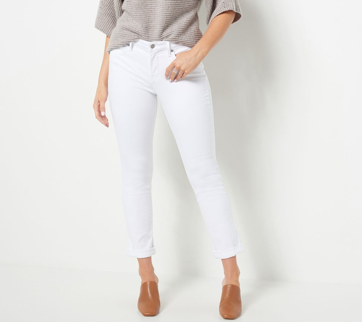 Sheri Slim Ankle Jeans with Roll Cuff