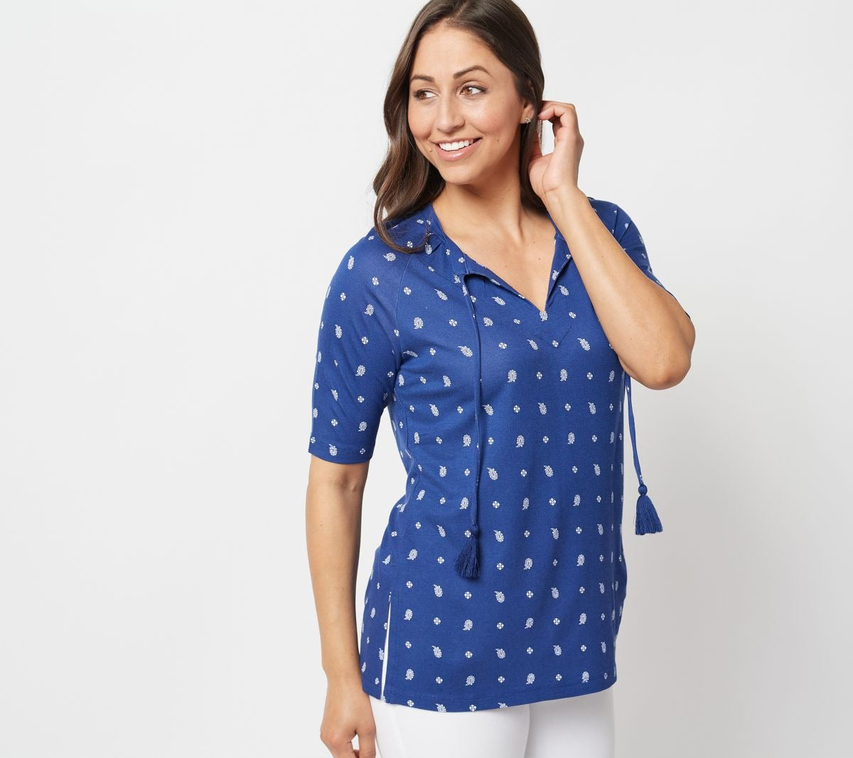 Printed Pointe Top with