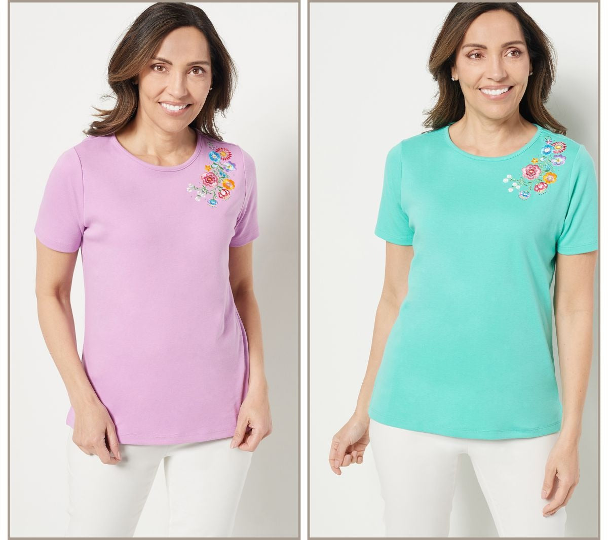 Set of 2 Tops with Floral