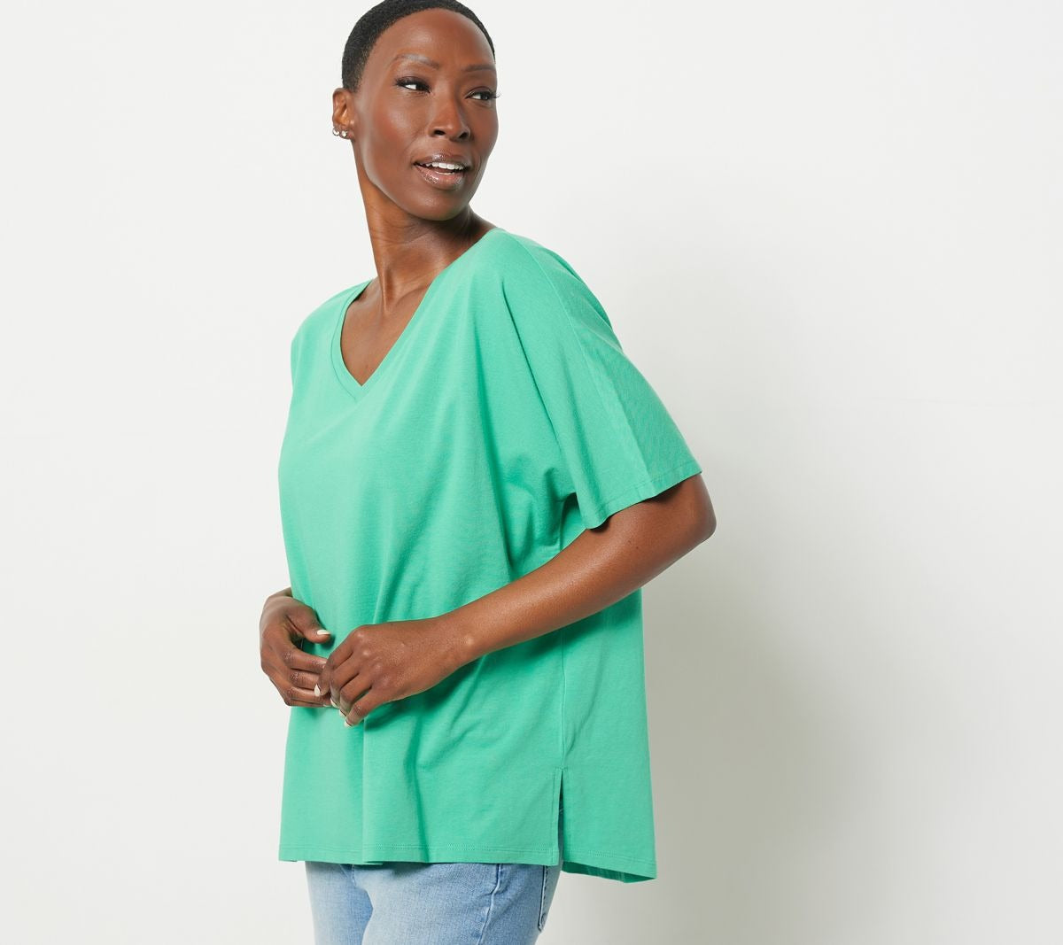 V-Neck Knit Boyfriend Tee