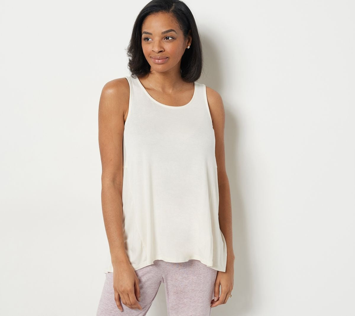 Drapey Knit Jersey Printed Swing Tank