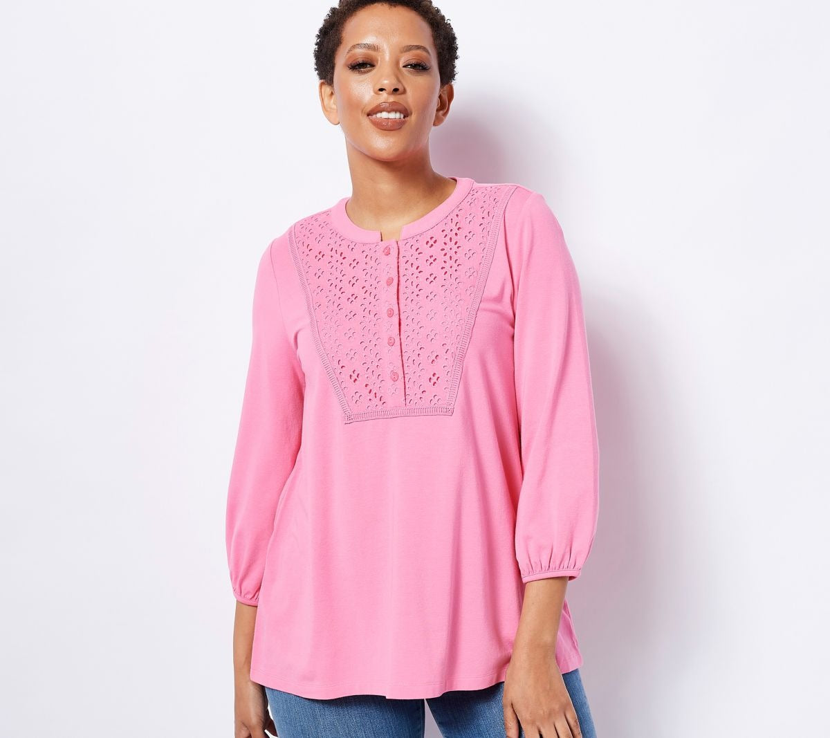 Knit Half Placket Cascade