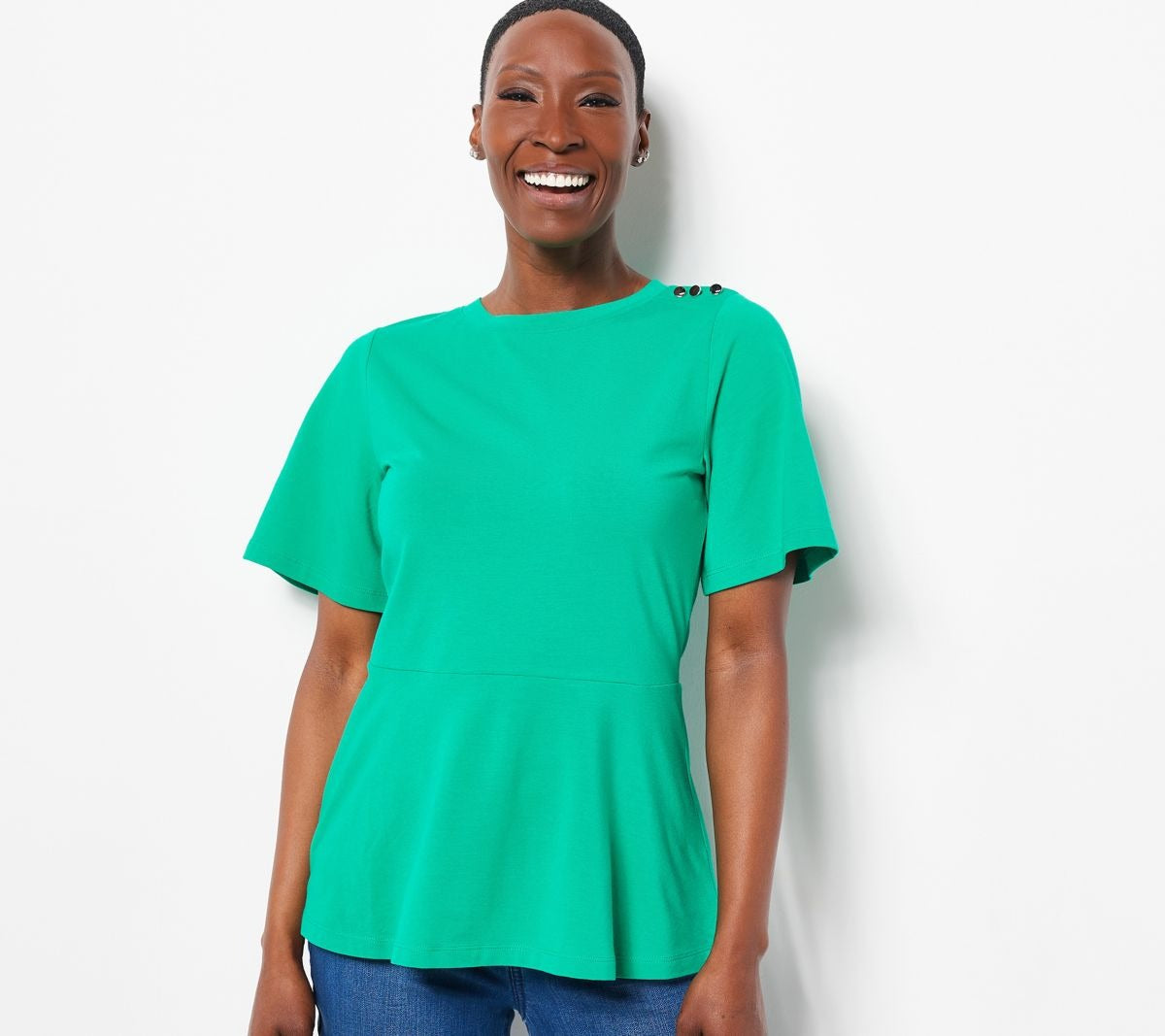 Peplum Top w/ Asymmetrical