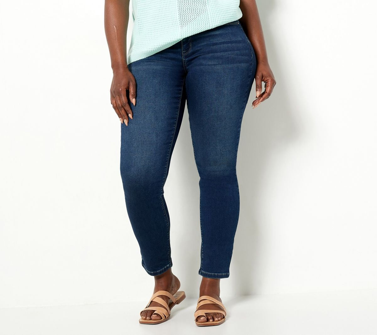 Slim-Leg Knit Clean Jeans