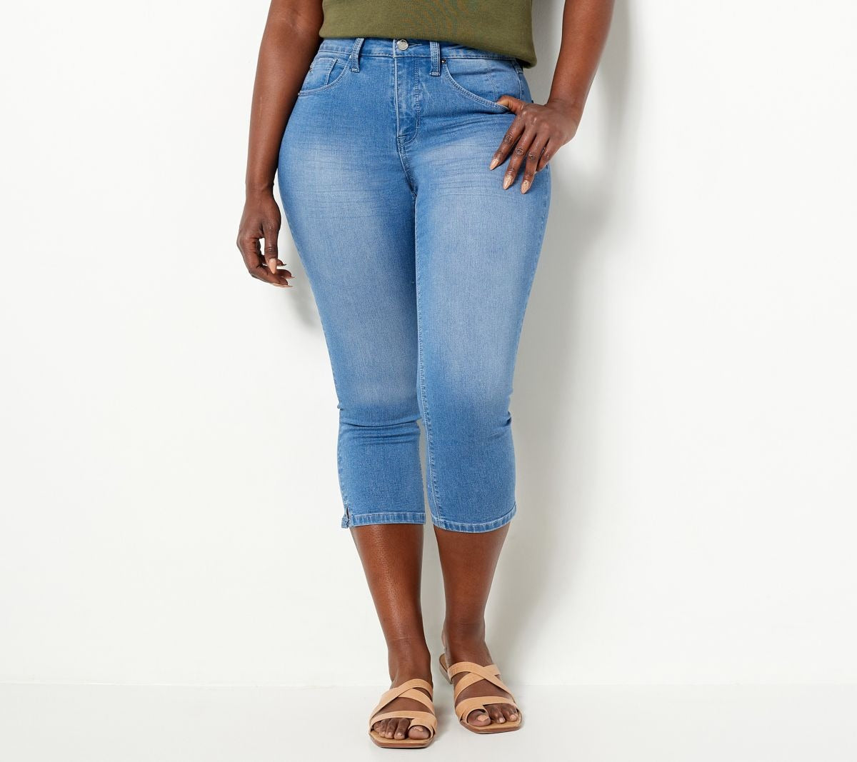 Silky Denim Capri Jeans