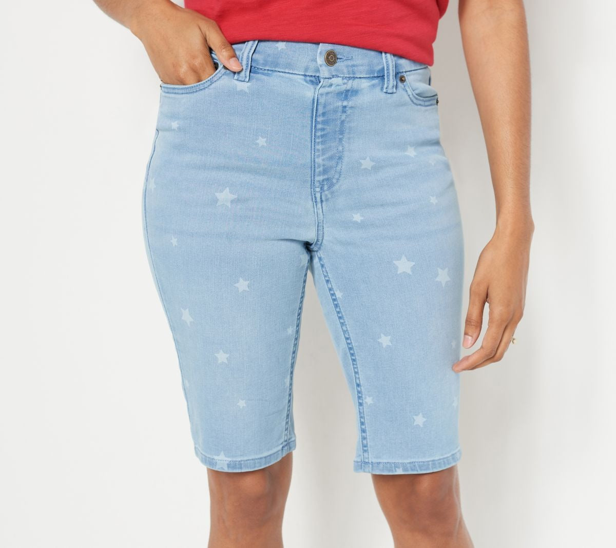 Easy Stretch Denim Star Print