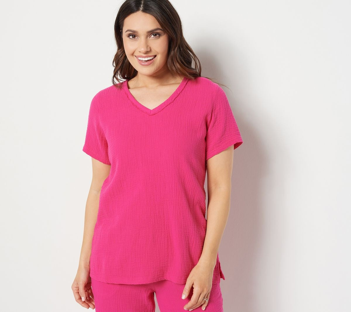 Gauze V-Neck Top