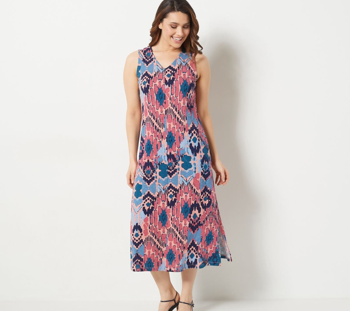 Naturals Regular V-NeckPrinted Midi