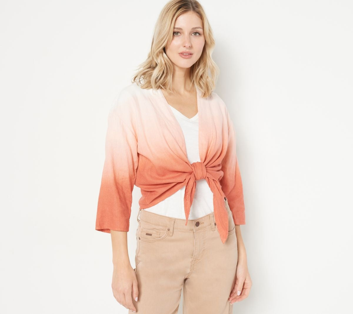 Naturals Linen Blend Ombre Tie