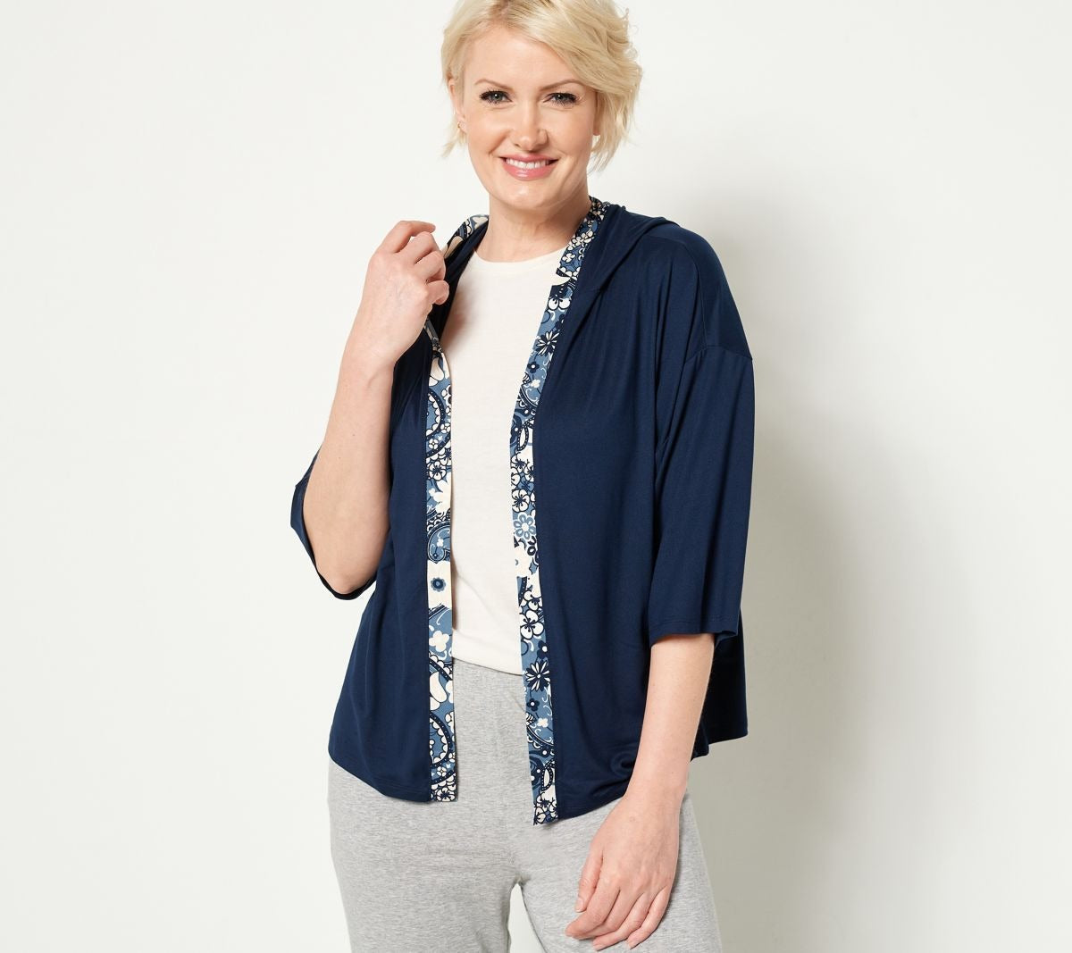 Lush Jersey Open Front Short Sleeve