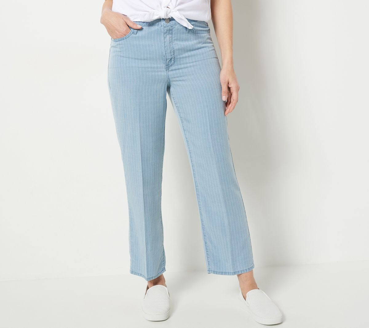 Higher Rise Relaxed Straight Ankle Jeans