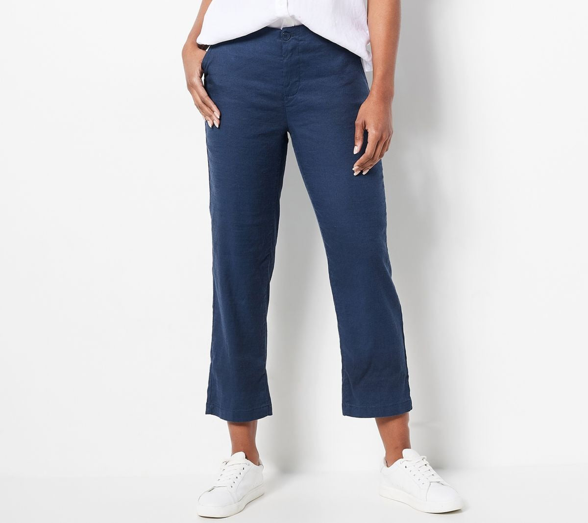 Marilyn Straight Stretch Linen Trousers