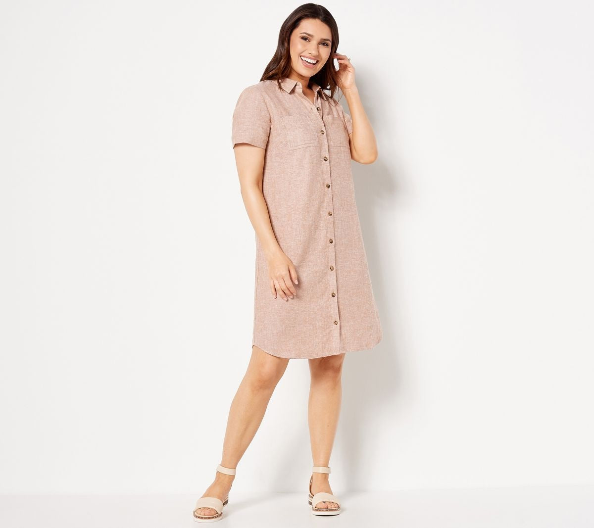 Pure Regular Linen Blend Button