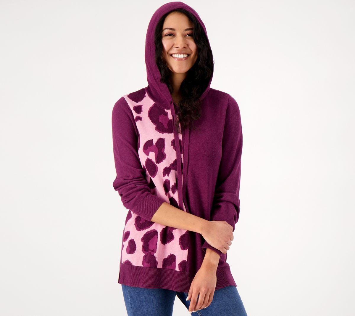 Animal Color-Blocked Hooded