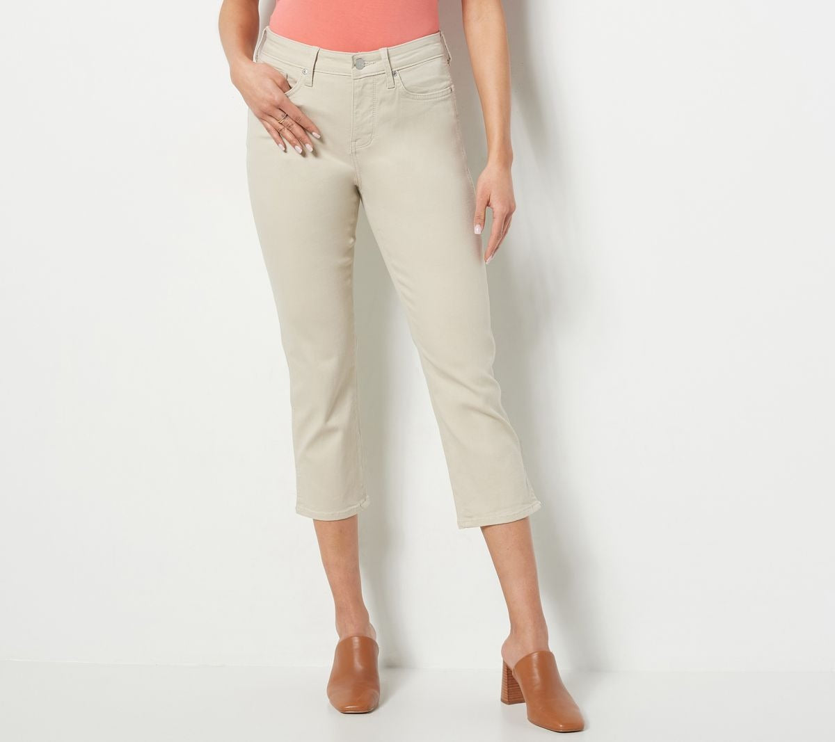Chloe Crop Jeans with Double Needle Slits