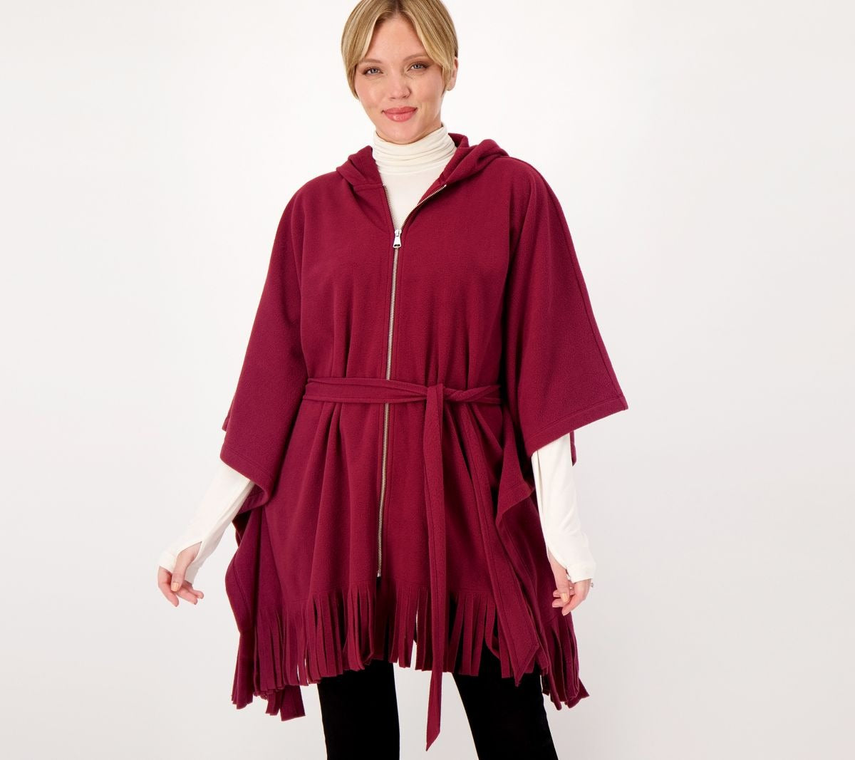 Fleece Hooded Poncho