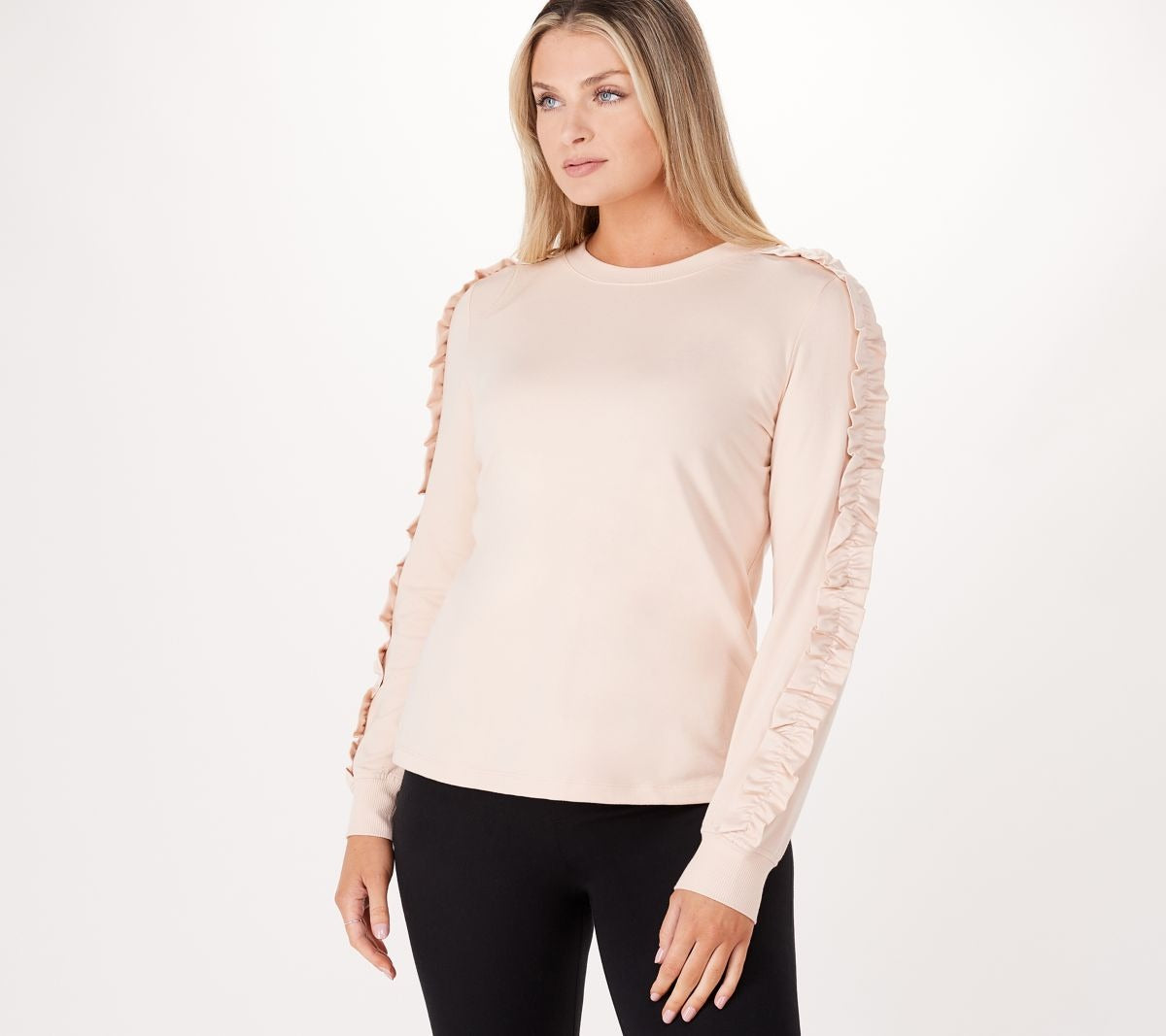 Sweatshirt with Ruffle Sleeve