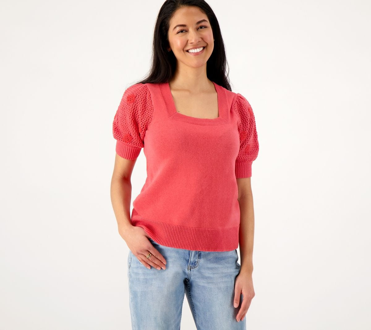 Square Neck Sweater with