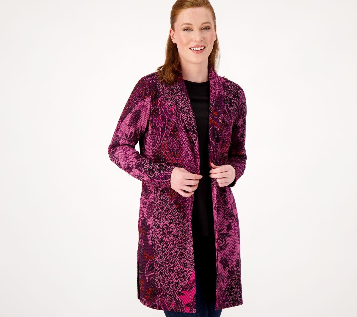 Printed Novelty Knit Jacket