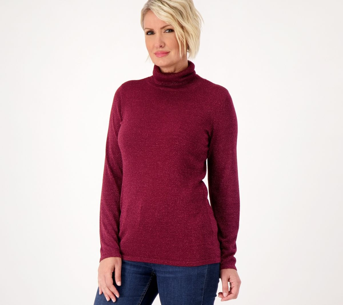 Jersey Lurex Turtleneck