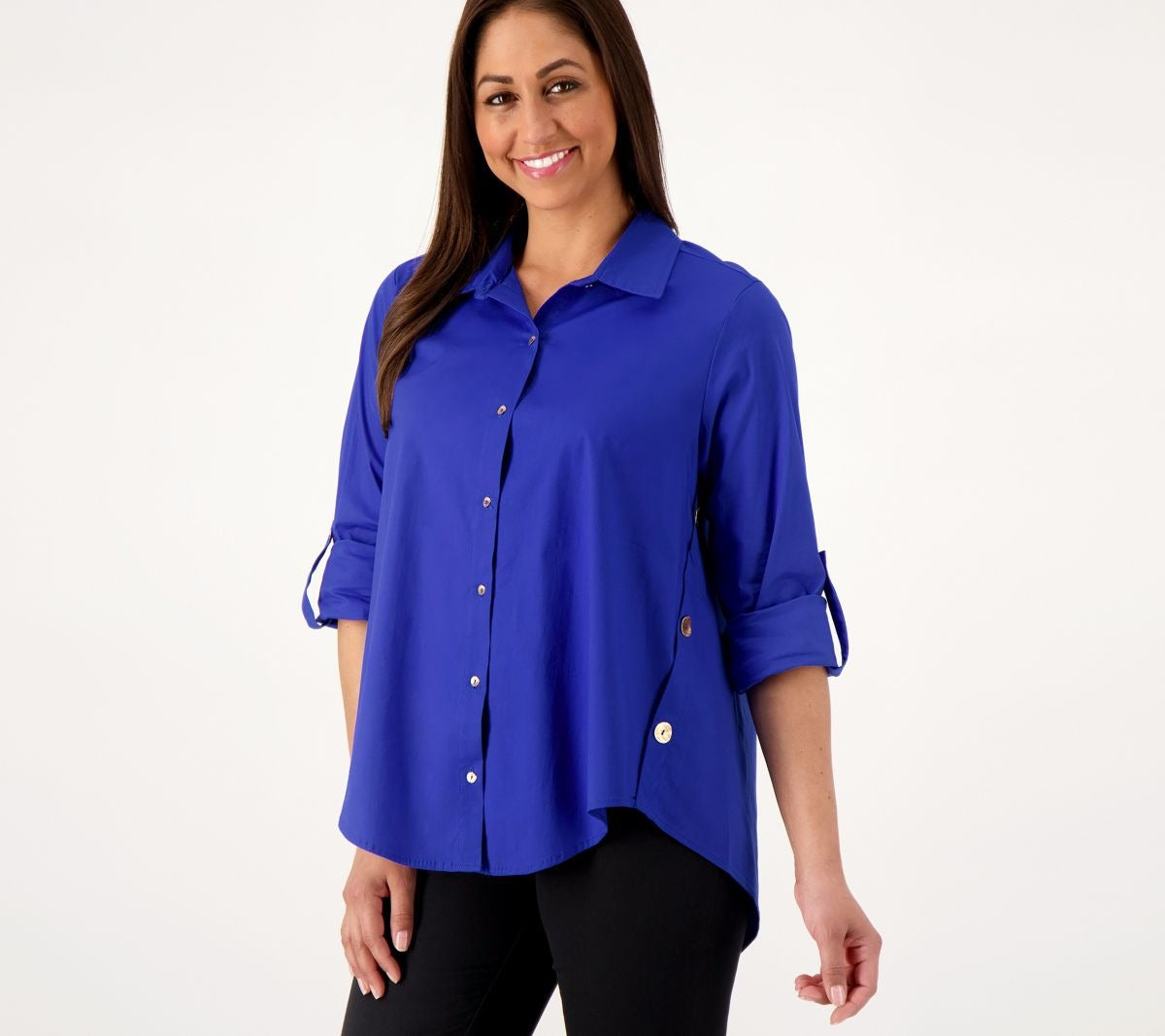 Curved Hem Button Down