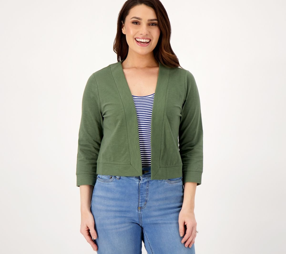 Essentials Textured Knit Open Front