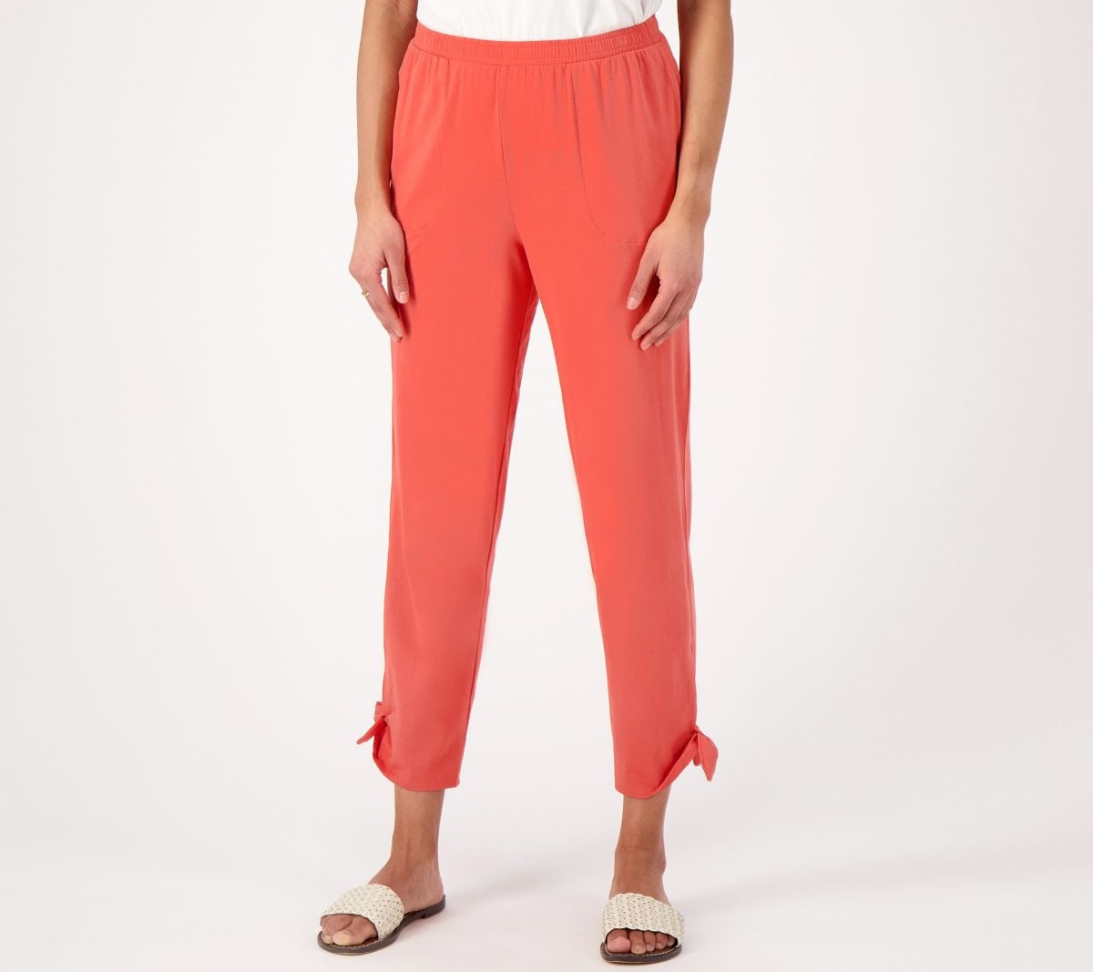 Textured Jersey Pant with Tie Detail