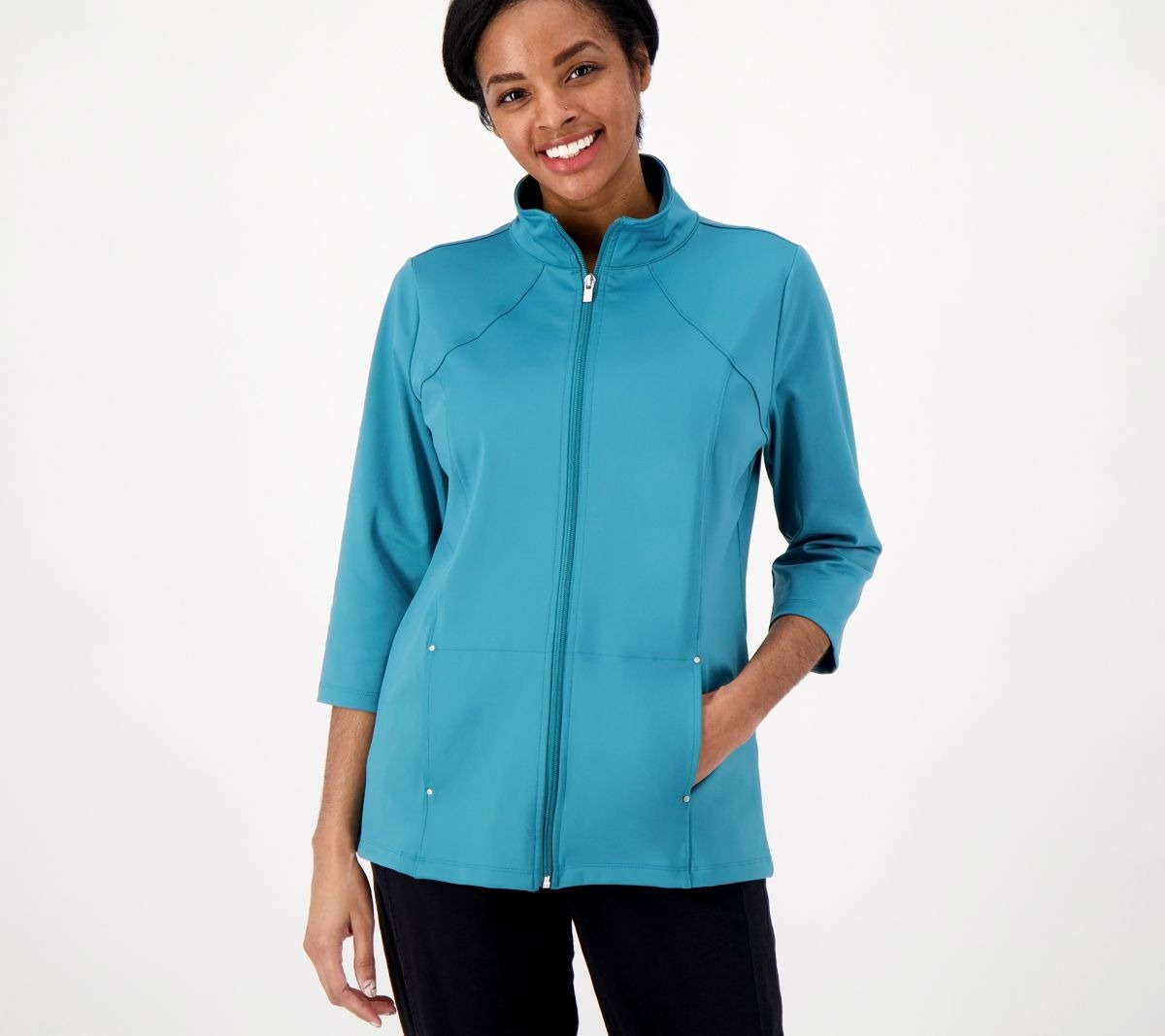 Zip Front Jacket w/ Seaming Details