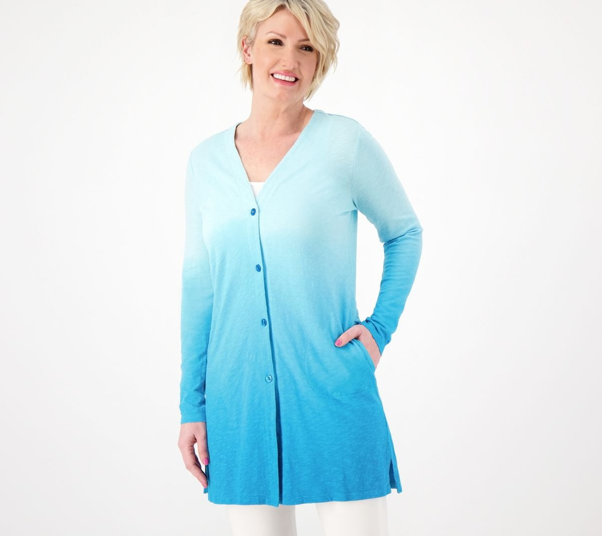 By the Beach Dip Dye Knit Cardigan