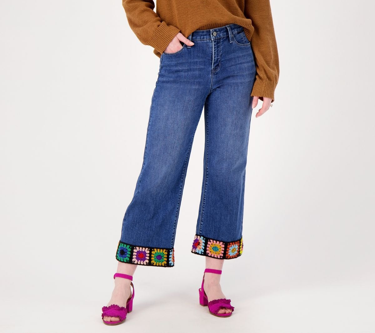 Daisy Denim Wide Leg w/ Crochet Hem