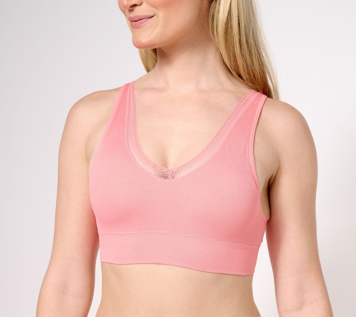 Intimates Ribbed Lace Bra