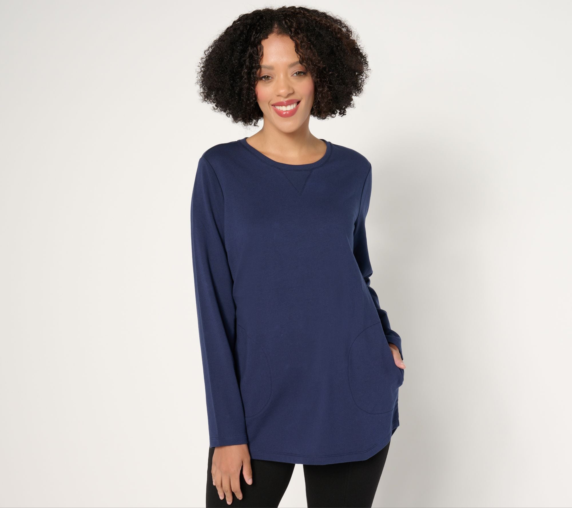 Active French Terry Tunic - Navy