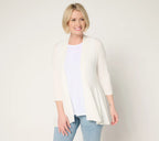 Liquid Knit 3/4 Sleeve Cardigan with Peplum