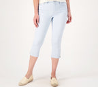 Wave Denim 5-Pocket Capri with Zipper Detail
