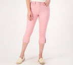 Wave Denim 5-Pocket Capri with Zipper Detail