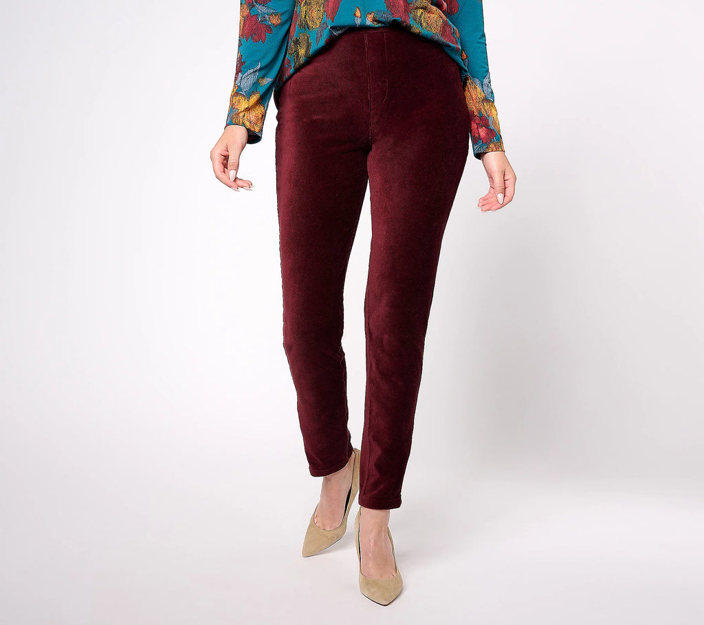 Knit Corduroy Straight Leg Pull-On Pants