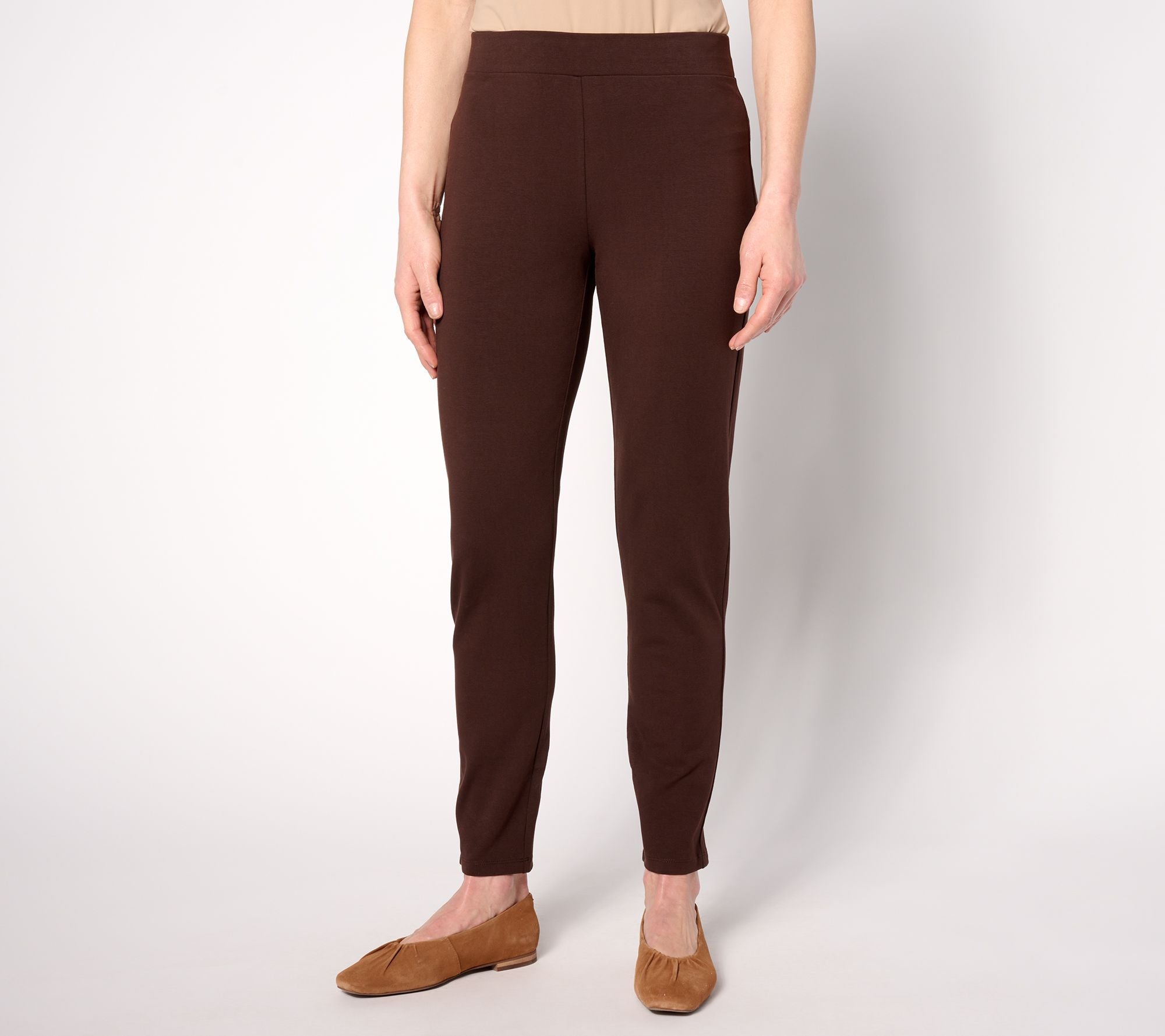 Weekend Premium Stretch Slim-Leg Pants - Chocolate