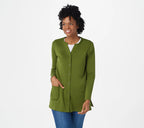 Essentials Pima Cotton Button Front Cardigan