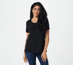 Essentials Pima Cotton Scoop Neck Top w/Slit