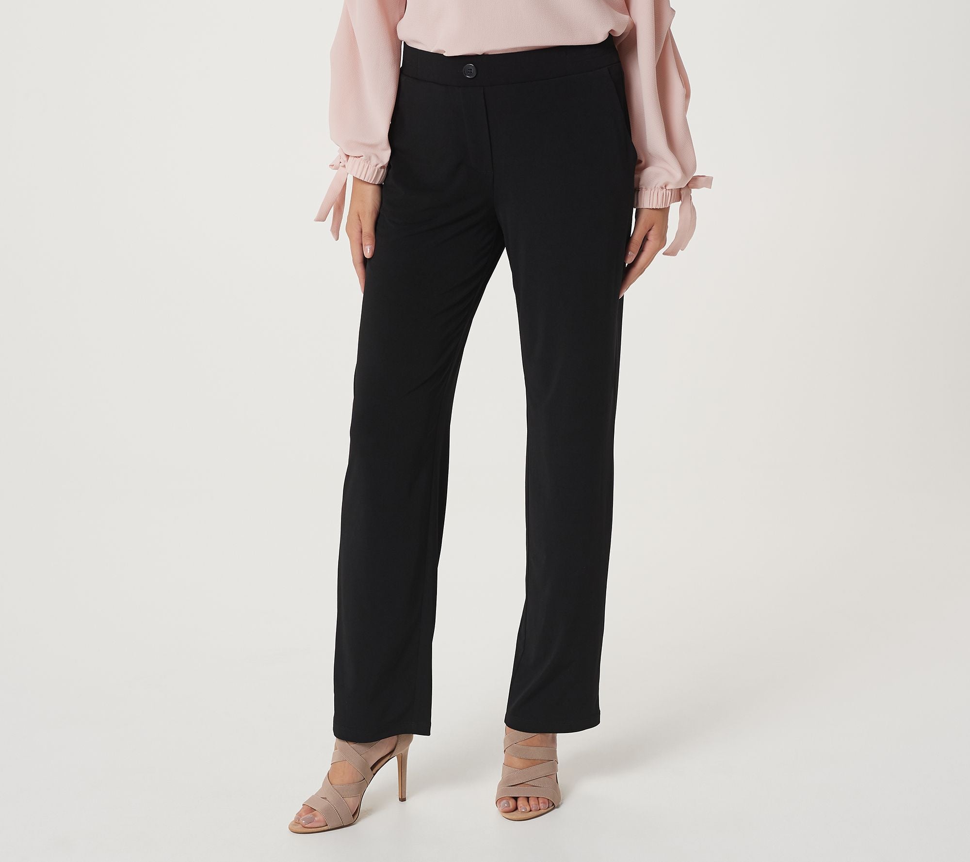 Susan Graver Liquid Knit Pull-On Pants - Black